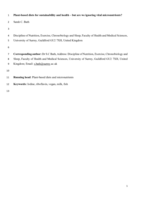 Plant-based diets for sustainability and health - but are we ignoring vital micronutrients?