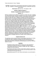 The Effectiveness of Psychological Interventions for Families of Children With Type 1 Diabetes on Caregiver and Child Functioning: A Systematic Review and Meta-Analysis