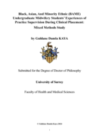 Black, Asian, And Minority Ethnic (BAME) Undergraduate Midwifery Students’ Experiences of Practice Supervision During Clinical Placement: Mixed Methods Study