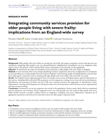 Integrating community services provision for older people living with severe frailty: implications from an England-wide survey