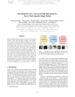 One Model for ALL: Low-Level Task Interaction Is a Key to Task-Agnostic Image Fusion