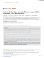 Patients Having Major Abdominal Cancer Surgery Exhibit Significant Acute Muscle Wasting
