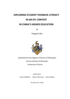 Exploring Student Feedback Literacy in an EFL Context in China’s Higher Education