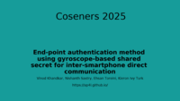 End-point authentication method using gyroscope-based shared secret for inter-smartphone direct communication