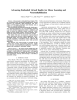 Advancing Embodied Virtual Reality for Motor Learning and Neurorehabilitation