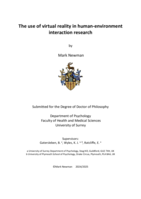 The use of virtual reality in human-environment interaction research