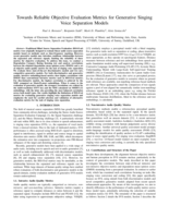 Towards Reliable Objective Evaluation Metrics for Generative Singing Voice Separation Models