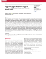 After the Hype: Managerial Impacts of Planned (Dis)continuance of Service Robot Usage