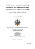 Development and acceptability of a theory-informed tool to facilitate nurse-led weight management conversations in secure adult mental health inpatient settings