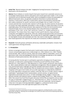 ‘Beyond inviting to the table’: Engaging the Farming Community in Food System Governance in the US and the UK