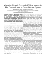 Advancing Photonic Topological Valley Antenna for THz Communication in Future Wireless Systems