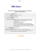 Surrey Communication and Language in Education Study (SCALES): cohort profile