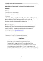 Different flavours of sensitivity: investigating types of environmental sensitivity