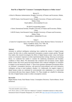 Real Me or Digital Me? Consumers’ Consumption Responses to Online Avatars