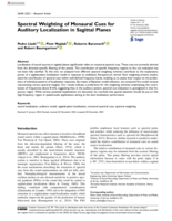 Spectral Weighting of Monaural Cues for Auditory Localization in Sagittal Planes