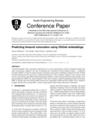 Predicting binaural colouration using VGGish embeddings