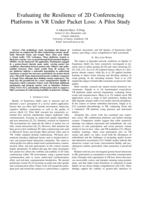 Evaluating the Resilience of 2D Conferencing Platforms in VR Under Packet Loss: A Pilot Study