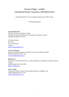Stressed or Happy – or Both? Nuancing Gig Workers' Experiences with Platform Work