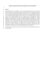 Exploring Sustainable Healthy Food Consumption in Self-Catering Holidays