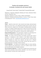 Emotions and consumption experiences: An interplay of emotional states and consumer identity