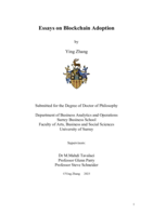 Essays on Blockchain Adoption