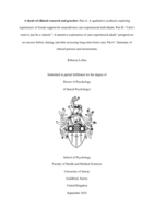 A thesis of clinical research and practice: Part A: A qualitative synthesis exploring experiences of formal support for neurodiverse care-experienced individuals; Part B: “I don’t want to just be a statistic”: A narrative exploration of care-experienced adults’ perspectives on success before, during, and after accessing long-term foster care; Part C: Summary of clinical practice and assessments.
