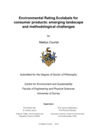 Environmental Rating Ecolabels for consumer products: emerging landscape and methodological challenges