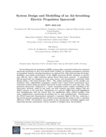 System Design and Modelling of an Air-breathing Electric Propulsion Spacecraft
