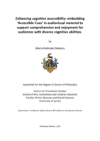 Enhancing cognitive accessibility: embedding ‘Accessible Cues’ in audiovisual material to support comprehension and enjoyment for audiences with diverse cognitive abilities