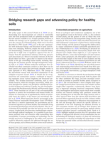 Bridging Research Gaps and Advancing Policy for Healthy Soils