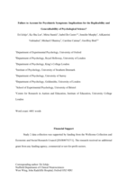 Failure to Account for Psychiatric Symptoms: Implications for the Replicability and Generalisability of Psychological Science?