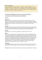 Communication difficulties and strategies in migrant mental healthcare: A European survey of health and social care professionals