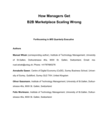 How Managers Get B2B Marketplace Scaling Wrong