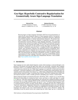 Geo-Sign: Hyperbolic Contrastive Regularisation for Geometrically Aware Sign Language Translation