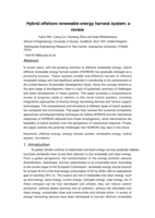 Hybrid offshore renewable energy harvest system: a review