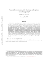 Financial constraints, risk sharing, and optimal monetary policy