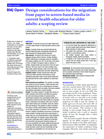 Design considerations for the migration from paper to screen-based media in current health education for older adults: a scoping review