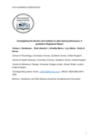 Investigating the Barriers and Enablers to Data-Sharing Behaviors: A Qualitative Registered Report