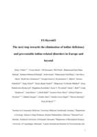 EUthyroid2 - The next step towards the elimination of iodine deficiency and preventable iodine-related disorders in Europe and beyond
