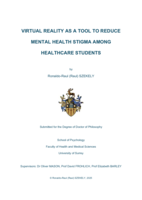 Virtual reality as a tool to reduce mental health stigma among healthcare students
