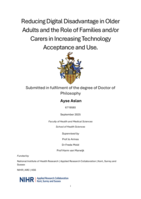 Reducing Digital Disadvantage in Older Adults and the Role of Families and/or Carers in Increasing Technology Acceptance and Use