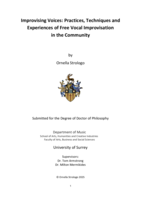 Improvising voices: practices, techniques and experiences of free vocal improvisation in the community