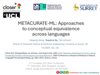 METACURATE-ML: Approaches to conceptual equivalence across languages