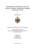 Gentrification, performance, and the practice of space: walking and mapping narratives of home