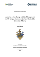 Achieving a step change in water management in a UK campus environment, a case study at the University of Surrey