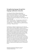 Strengthening language through first language mathematics education