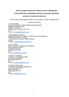 Linking HRM with Sustainability Performance Through Sustainability Practices: Unlocking the Black Box