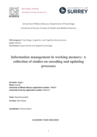 Information management in working memory: A collection of studies on encoding and updating processes