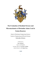The Evaluation of Residual Stresses and  Micromechanics of Dissimilar Joints Used in Fusion Reactors