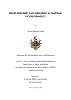 Multi-modality and wellbeing in Classical Violin Pedagogy